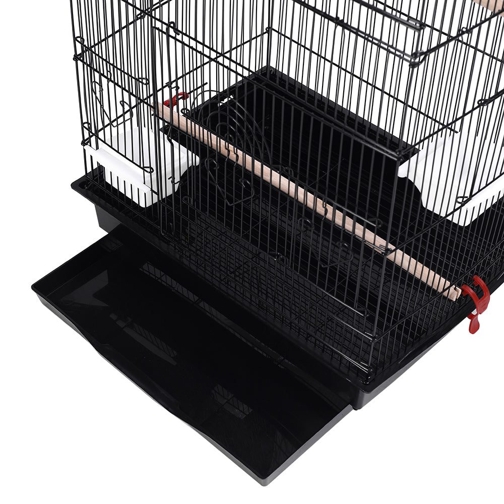 Large Metal Bird Cage with Swing, Perches, and Feeding Stations – Ideal for Small to Medium Pet Birds