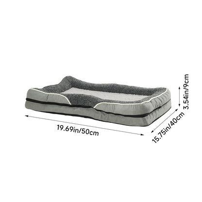 Light Grey Anti-Slip Pet Bed with Plush Interior & Removable Cover