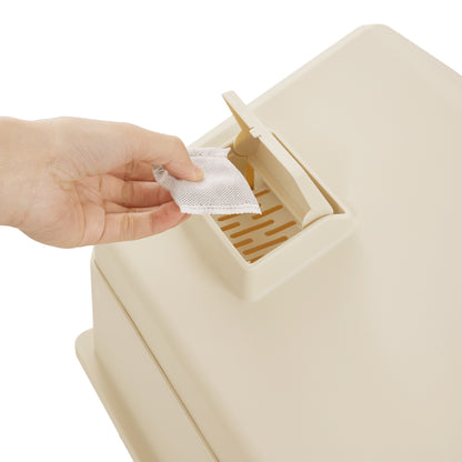 Foldable Large Cat Litter Box with Two-Way Door & Deodorizing Compartment – Multi-Cat Friendly, Easy-Clean Design