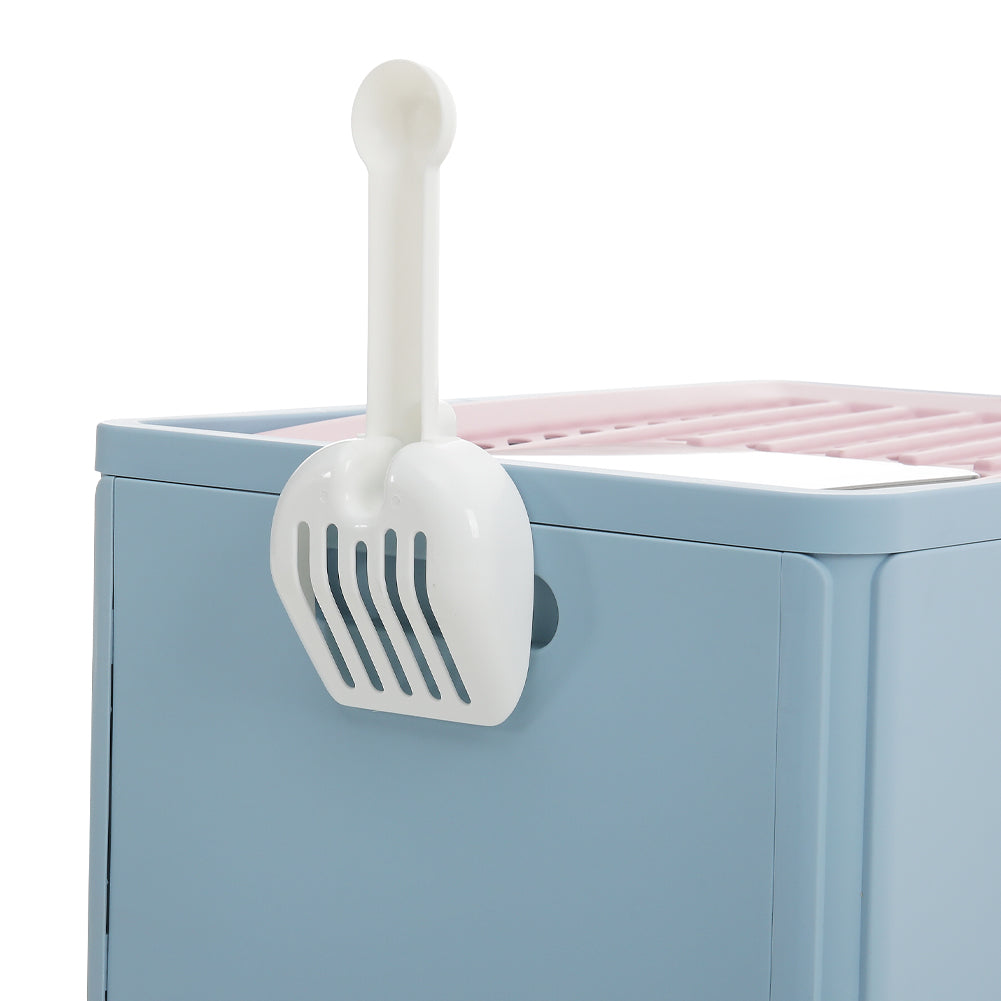 Foldable Enclosed Cat Litter Box with Pull-Out Drawer and Scoop – Odour-Controlled, Easy-Clean Design