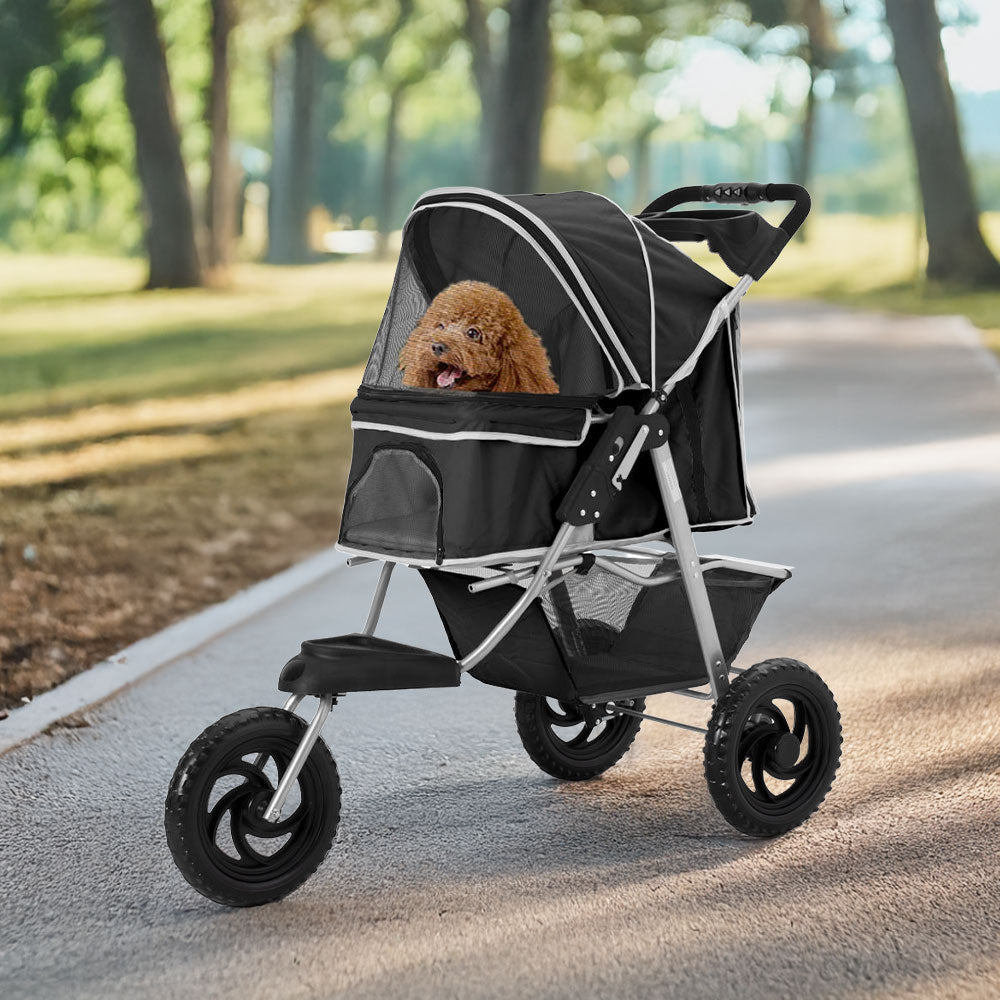 Foldable Pet Stroller for Cats and Dogs – Stylish & Secure Travel Solution for Pets