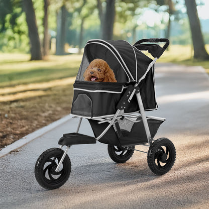 Foldable Pet Stroller for Cats and Dogs – Stylish & Secure Travel Solution for Pets