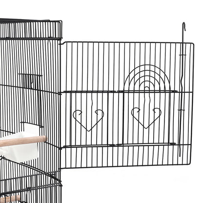 Large Metal Bird Cage with Swing, Perches, and Feeding Stations – Ideal for Small to Medium Pet Birds