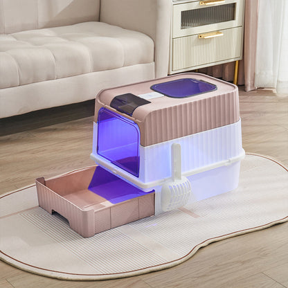 Fully Enclosed Cat Litter Box with UV Sterilization and Odour Control