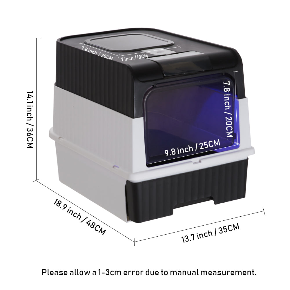 Large Enclosed Cat Litter Box – Foldable Design with UVC Sterilization and Odour Control
