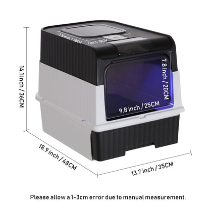 Large Enclosed Cat Litter Box – Foldable Design with UVC Sterilization and Odour Control