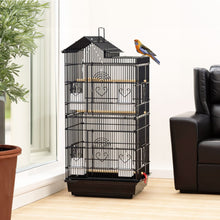 Large Metal Bird Cage with Swing, Perches, and Feeding Stations – Ideal for Small to Medium Pet Birds