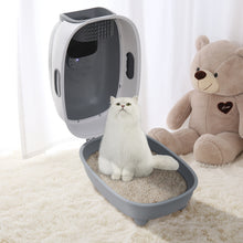 Large Hooded Cat Litter Box with Built-in UV Sterilization and Dual-Entry Design