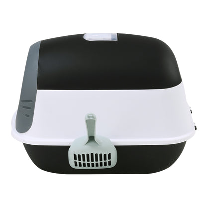 Detachable Cat Litter Box with Built-in UV Sterilizer Lamp and Two-Way Access