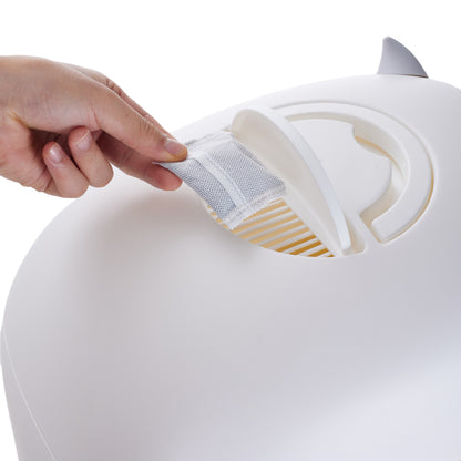 Fully Enclosed Cat Litter Box with Pull-Out Drawer and Deodorizer – Space-Saving, Odour-Reducing Design