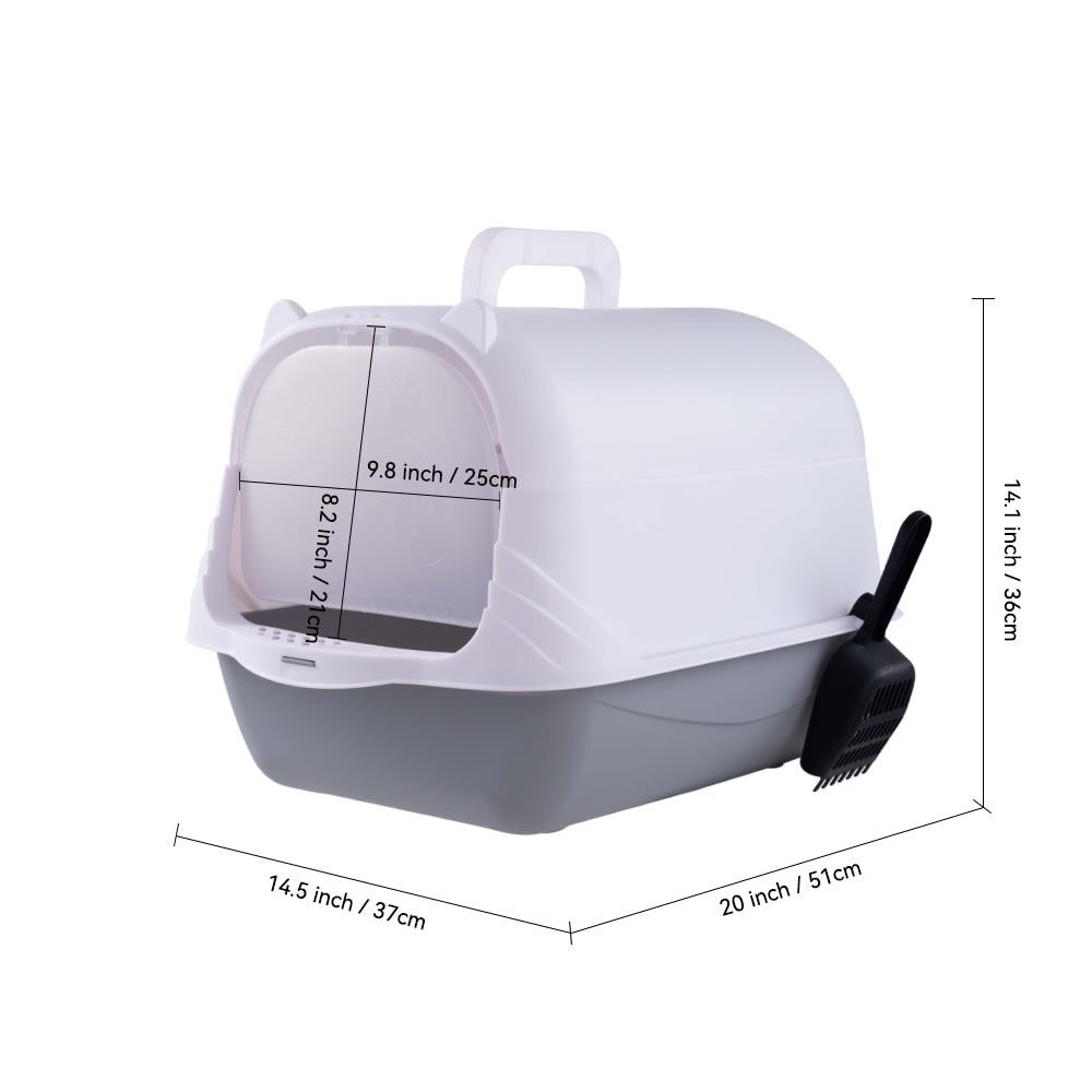 Large Enclosed Cat Litter Box with UV Disinfection Light – Odor Control and Easy-Clean Design