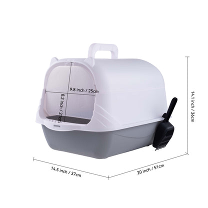 Large Enclosed Cat Litter Box with UV Disinfection Light – Odor Control and Easy-Clean Design