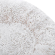 Plush Donut-Shaped Calming Dog Cuddler Bed with Raised Rim