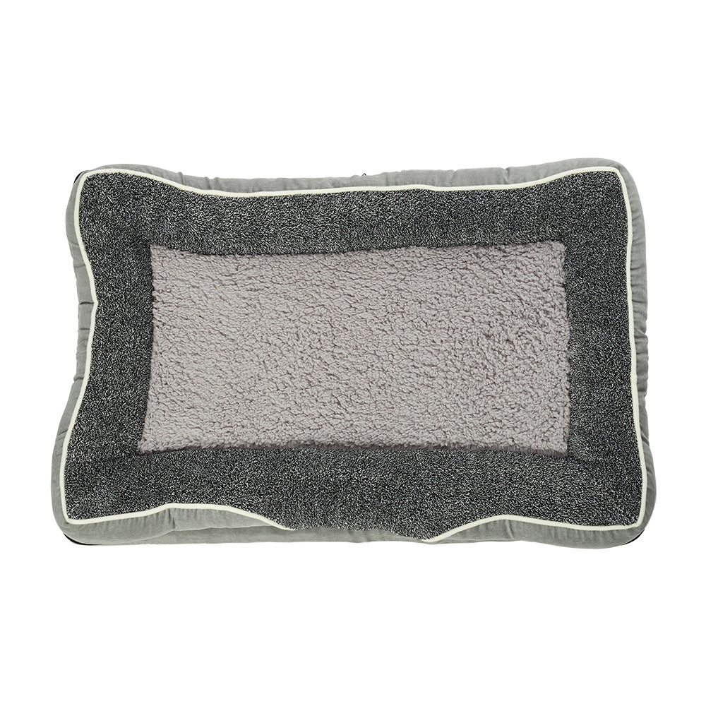 Light Grey Anti-Slip Pet Bed with Plush Interior & Removable Cover