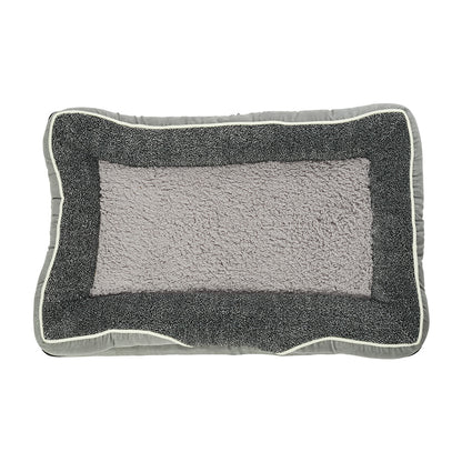 Light Grey Anti-Slip Pet Bed with Plush Interior & Removable Cover