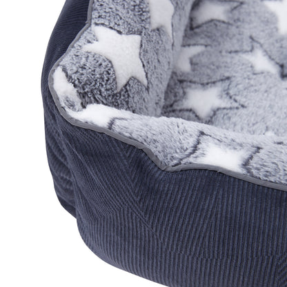 Soft Plush Non-Slip Washable Pet Sleeping Bed with Raised Sides