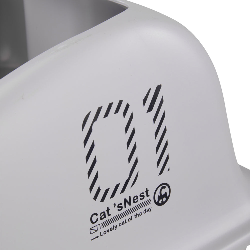 Large Stainless Steel Cat Litter Box with Removable Filter and Anti-Slip Base