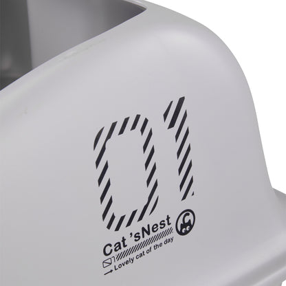 Large Stainless Steel Cat Litter Box with Removable Filter and Anti-Slip Base