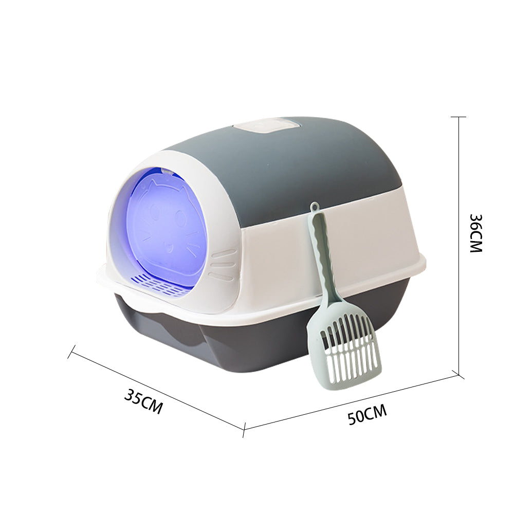 Detachable Cat Litter Box with UV Sterilizer Lamp – Odour Control & Easy Cleaning Design