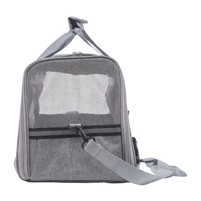 Grey Oxford Pet Travel Carrier – Soft-Sided, Foldable & Breathable Design