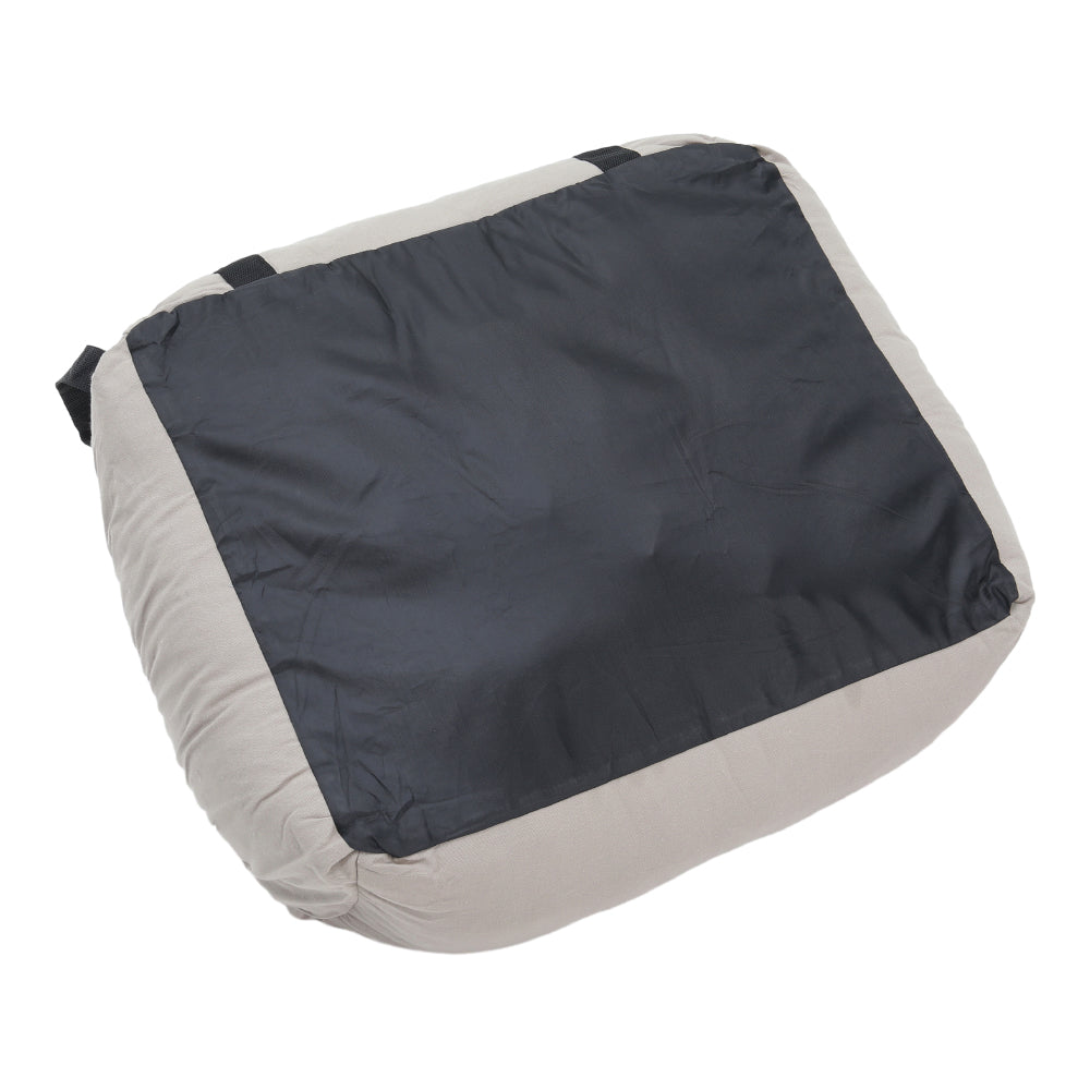 Light Grey Travel Pet Bed with Storage Pockets – Cozy Car Seat Protector with Safety Straps