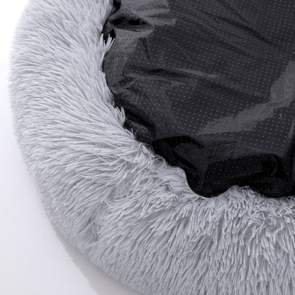 Calming Donut Plush Pet Bed – Soft, Round Cuddler with Raised Rim and Anti-Slip Bottom