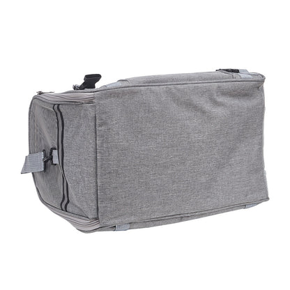 Grey Oxford Pet Travel Carrier – Soft-Sided, Foldable & Breathable Design