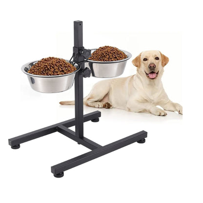 Adjustable Double-Bowl Pet Feeder – Elevated Stand for Cats & Dogs, Anti-Slip & Hygienic Design