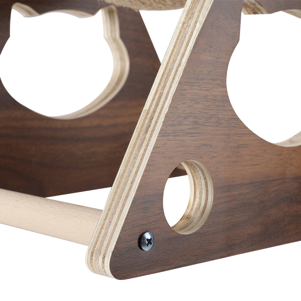 Natural Sisal Cat Scratching Ball – 360° Rotating Toy with Stable Wooden Frame