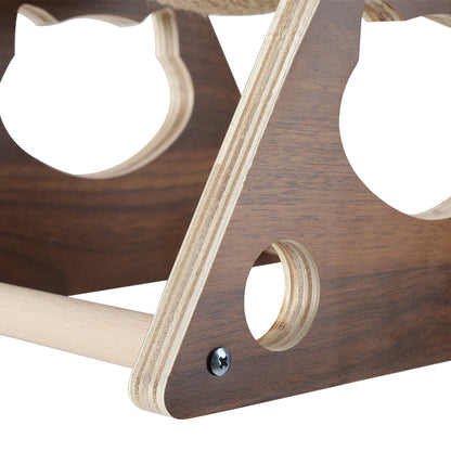 Natural Sisal Cat Scratching Ball – 360° Rotating Toy with Stable Wooden Frame