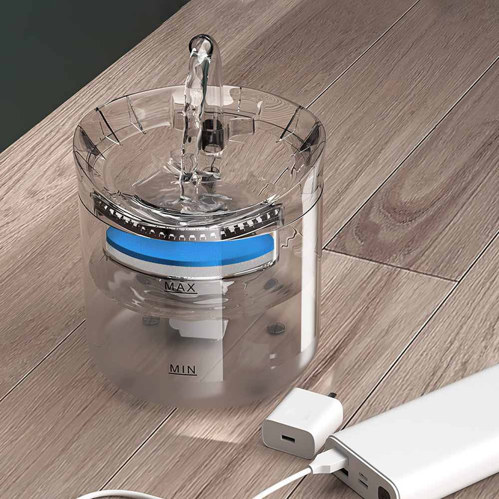 Transparent Automatic Pet Water Fountain – Quiet Circulation with Visible Filtration