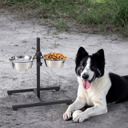 Adjustable Double-Bowl Pet Feeder – Elevated Stand for Cats & Dogs, Anti-Slip & Hygienic Design