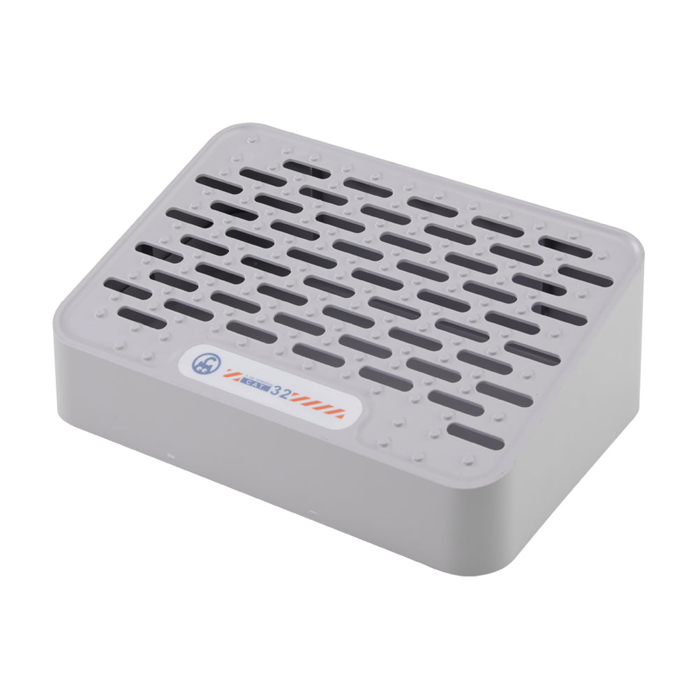 Large Stainless Steel Cat Litter Box with Removable Filter and Anti-Slip Base