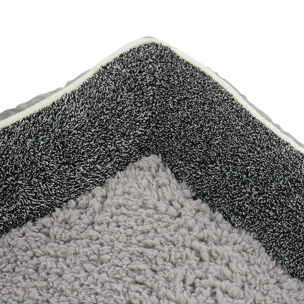 Light Grey Anti-Slip Pet Bed with Plush Interior & Removable Cover