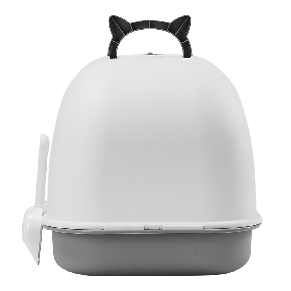 Durable Flip-Top Cat Litter Box with Odour Control & Scoop