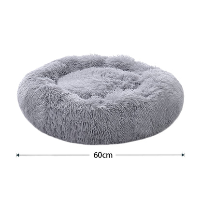 Calming Donut Plush Pet Bed – Soft, Round Cuddler with Raised Rim and Anti-Slip Bottom