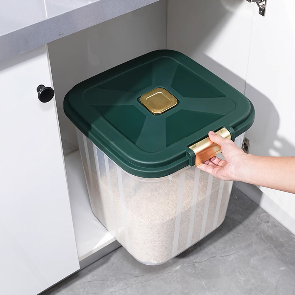Large Capacity Dry Food Storage Container – 5kg Sealed Box with Measuring Cup