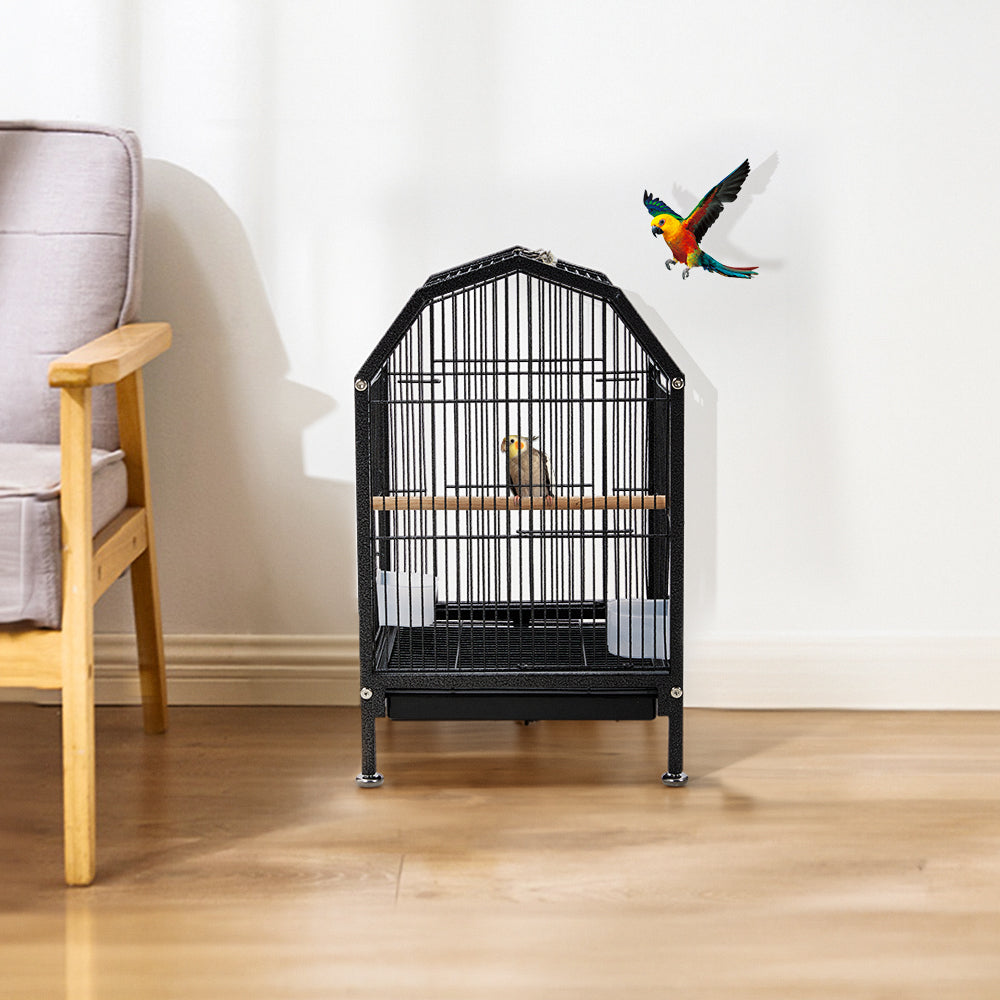 Portable Metal Bird Cage with Anti-Spill Feeders – Safe and Comfortable Home for Birds