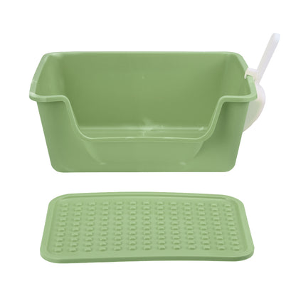 Large Anti-Splash Cat Litter Box with Mat and Scoop – Easy Access & Mess-Free Design