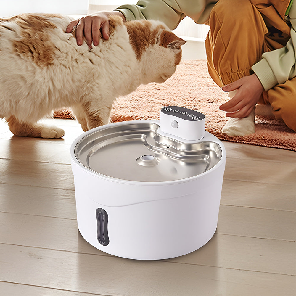 Ultra-Quiet Pet Water Fountain - 2.6L Capacity with Three Flow Modes