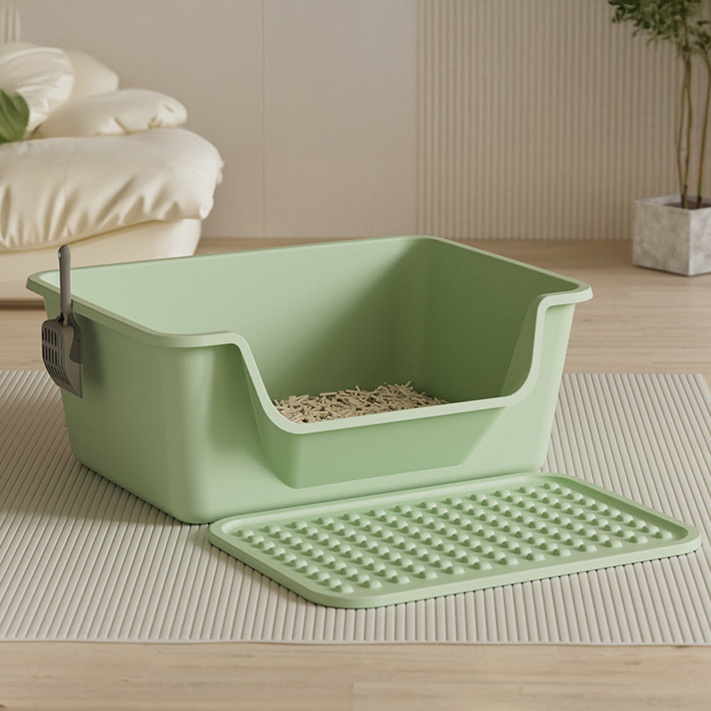 Large Anti-Splash Cat Litter Box with Mat and Scoop – Easy Access & Mess-Free Design