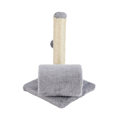 3-in-1 Cat Scratching Post with Plush Tunnel & Hanging Ball Toys – Compact Activity Center for Kittens