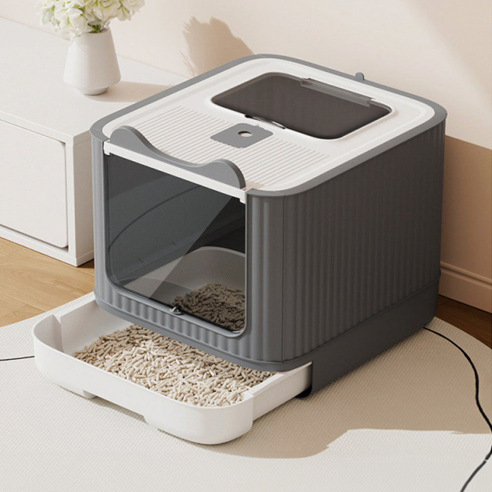 Large Foldable Cat Litter Box – Multi-Mode with UV Sterilization and Odour Control