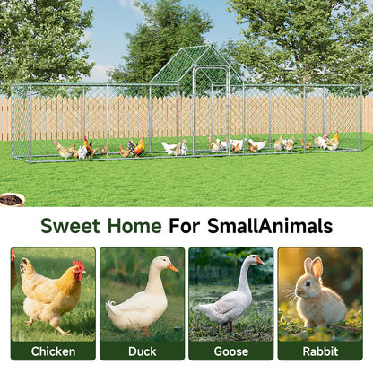 Metal Chicken Coop Run with PE Tarpaulin – Secure, Spacious Outdoor Enclosure for Poultry and Rabbits