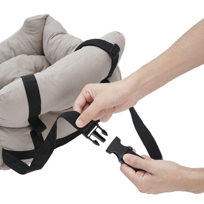 Light Grey Travel Pet Bed with Storage Pockets – Cozy Car Seat Protector with Safety Straps