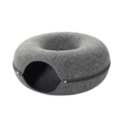 3-in-1 Felt Cat Tunnel Bed – Cozy Play Tunnel & Resting Space for Cats