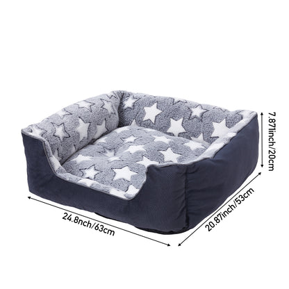 Soft Plush Non-Slip Washable Pet Sleeping Bed with Raised Sides