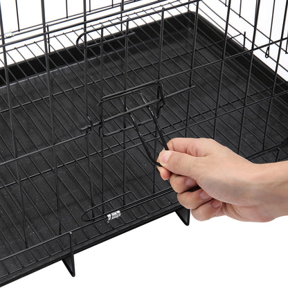 Foldable Wire Pet Crate with Dual Doors and Removable Tray – Secure & Easy-Clean Kennel for Small Pets