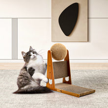 L-Shaped Cat Scratcher with Sisal Ball – Compact Design for Scratching, Climbing & Play