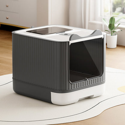 Large Foldable Cat Litter Box – Multi-Mode with UV Sterilization and Odour Control